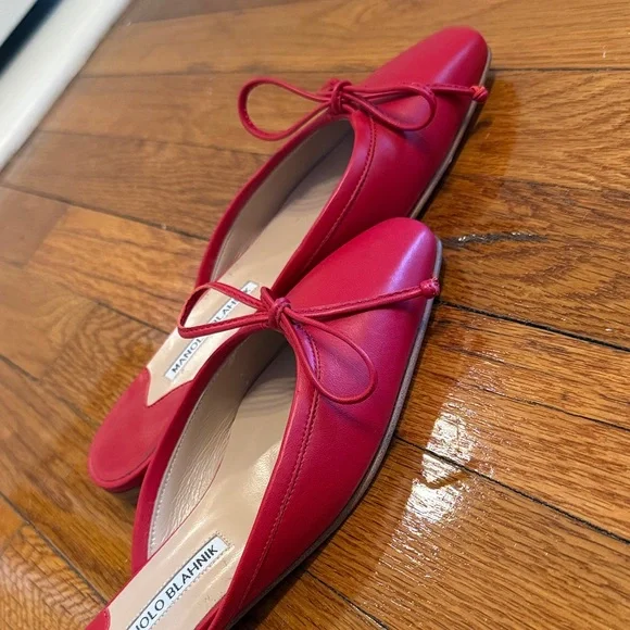 Manolo Blahnik square toe Ballerimu SZ 37 - Picture 6 of 7